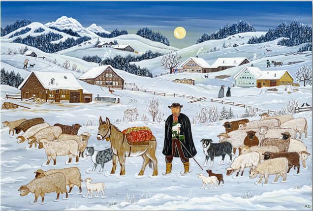 Produktbild UNICEF Weihnachtskartenbox Winter Sheeps