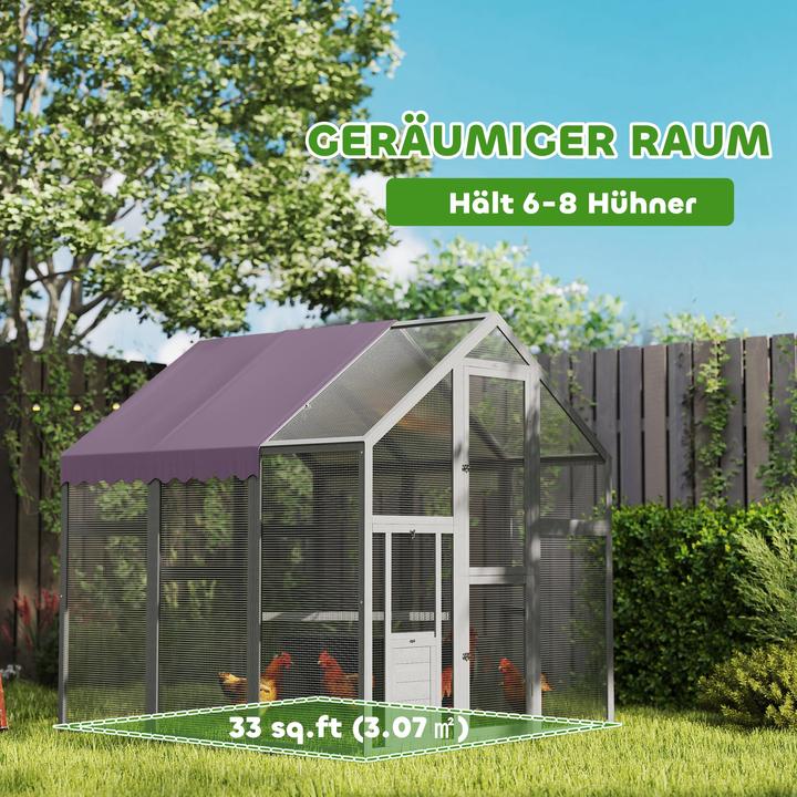 Produktbild PawHut Hühnerstall Tannenholz Grau