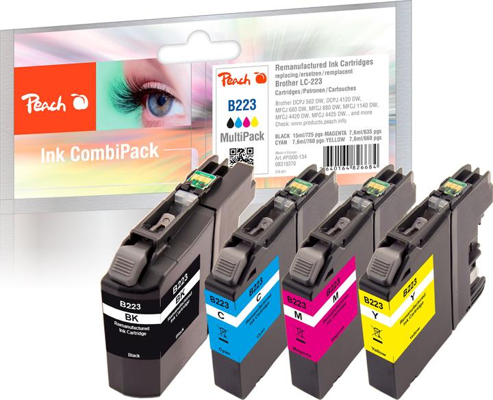 Image du produit Peach Multi Pack - pack de 4 - noir, jaune, cyan, magenta (C, CF, M, Y)