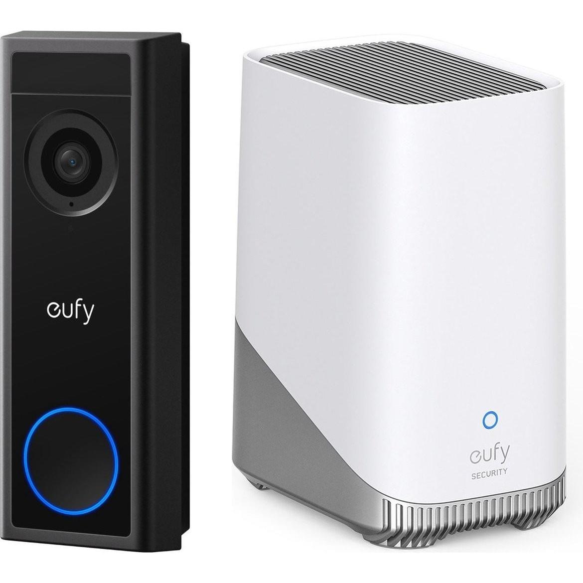 eufy, Campanello + Citofono, Security C30 2K Draadloze Video Deurbel 2K FHD op accu + HomeBase 3 S380 -