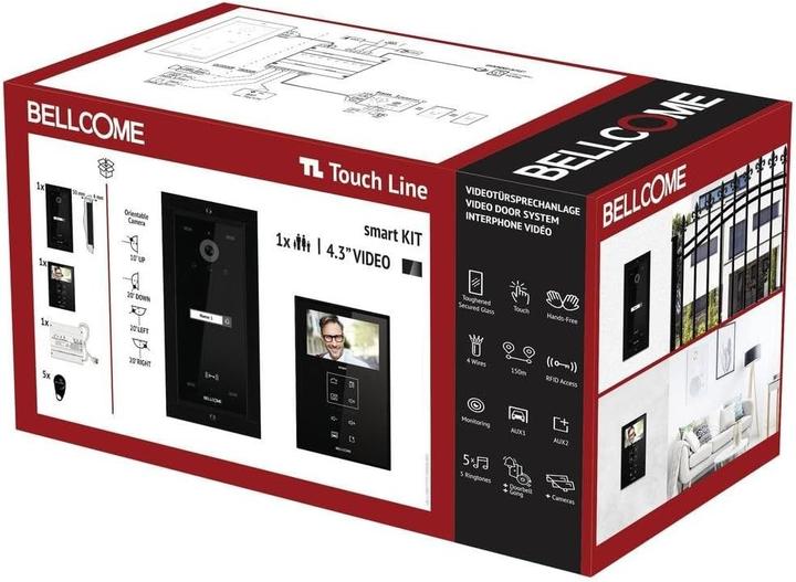 Productafbeelding Bellcome ELECTRA video deurintercom bedraad complete set zwart (Bedraad)