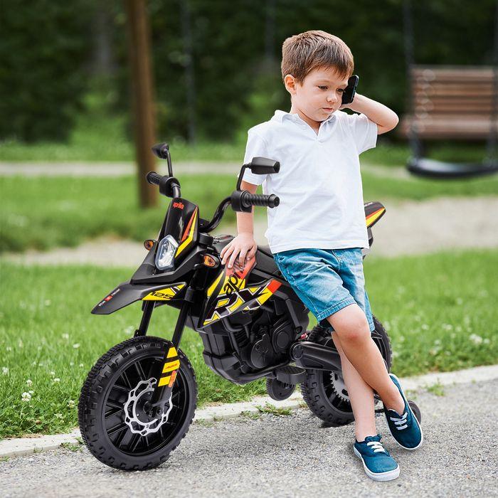 Produktbild Swisshandel24 Kinder Elektro-Motorrad, 12V Kindermotorrad mit Musik, 6 km/h, 3-8 Jahre, bis 30kg, gelb (12 V)