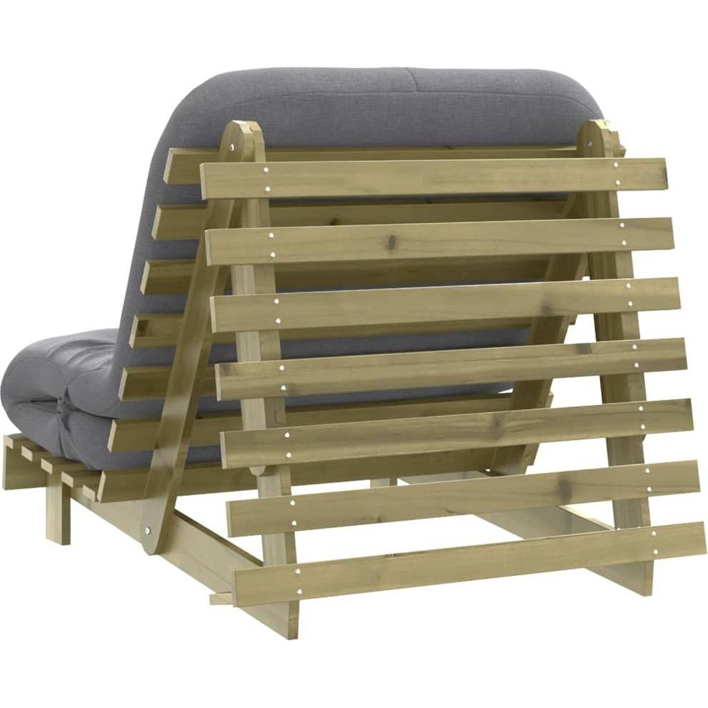 Vidaxl Grau/Braun Sofa + Bettsofa, Futon-Schlafsofa