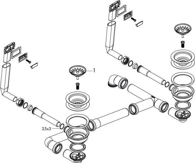 Actual product image hansgrohe 43922800 Manual drain and overflow set (Drainage set, 1 1/2“)