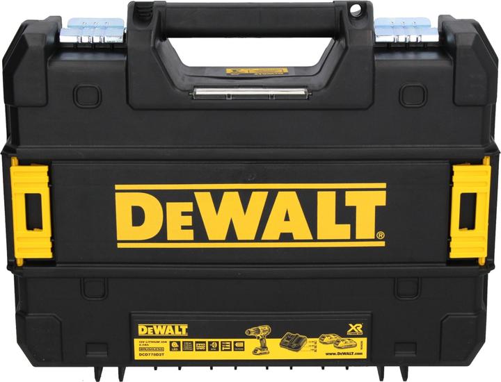 Produktbild DeWalt DCD 778 D2T Akku Schlagbohrschrauber 18V 65Nm + 2x Akku 2,0 Ah + Ladegerät + TSTAK