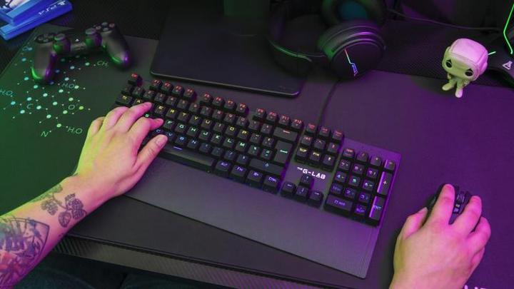 Actual product image The G-Lab Keyz Carbon Ex - Noir/RGB/Filaire/Switch Tactile (FR, Cable)