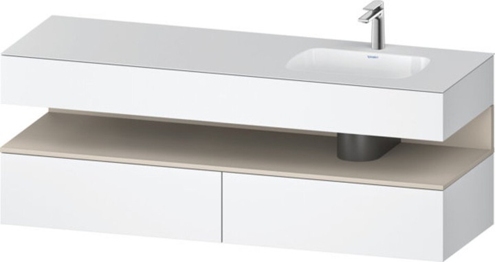 Produktbild Duravit Qatego Einbauwaschtisch mit Konsolenwaschtischunterbau, 1600x550x600mm, Nische Taupe Superma