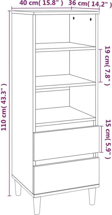 Image du produit vidaXL Sullivan (40 x 40 x 110 cm)