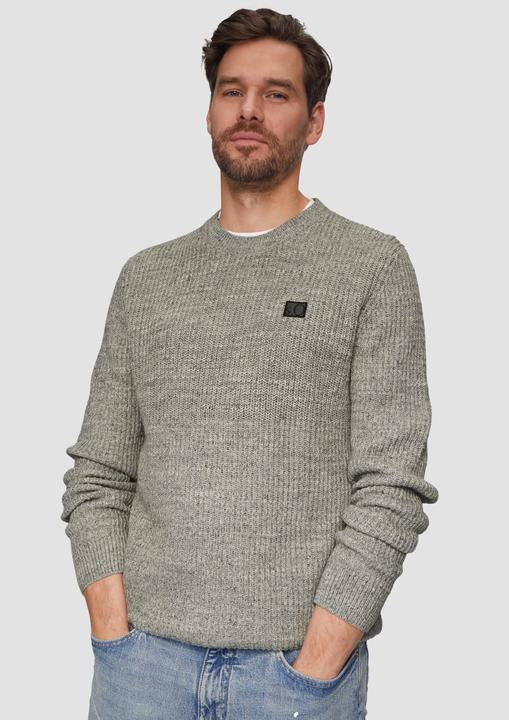 Produktbild S.Oliver Strickpullover Melierter Pullover mit Patentmuster und Crew Neck (3XL)
