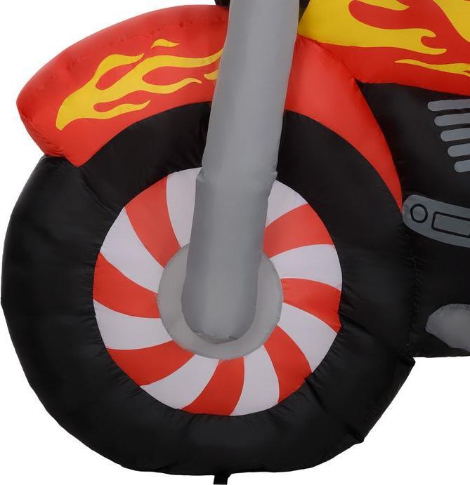Produktbild Swisshandel24 Weihnachtsmann auf Motorrad, Gartendeko, LEDs, aufblasbar, wetterfest, 180 x 95 x 170 cm