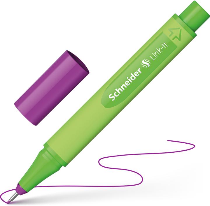 Schneider Fineliner Link-It - rood-paars (Paars, 10 x)