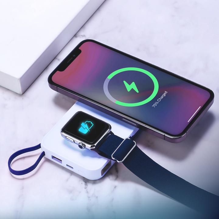 Produktbild 3MK Powerbank PastelUp 10,000mAh 22.5W z Magsafe + ładowanie Apple Watch biały (10000 mAh, 22.50 W, 37 Wh)
