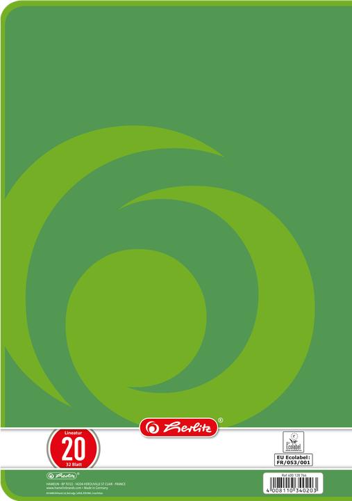 Actual product image Herlitz Exercise book x.book ruling 20 blank DIN A4 without margin, 32 sheets (A4, Plain, No binding)