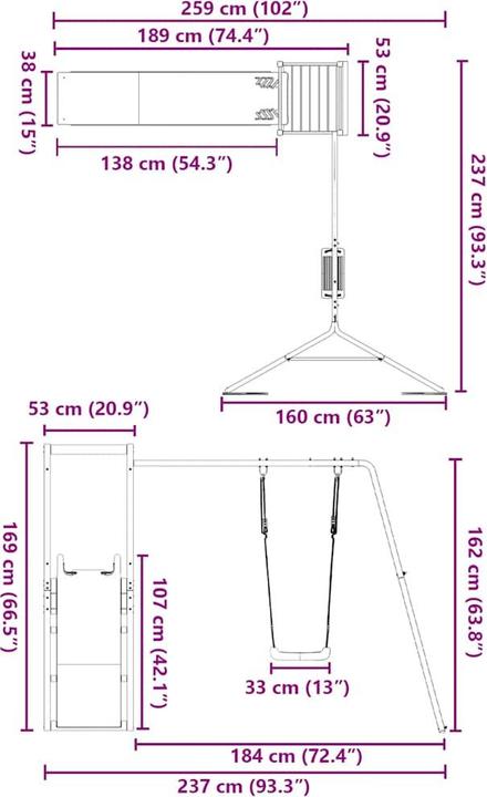 Actual product image vidaXL Spielplatz