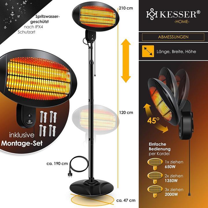 Actual product image Kesser 2000W radiant heater (2000 W)