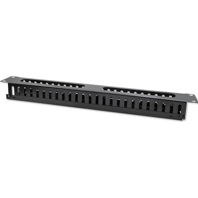 Qoltec Kabelorganisator für 19-Zoll-Racks, 24 Ports, Accessori per armadio rack, Nero