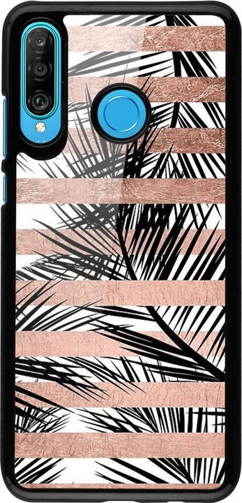 Produktbild PhoneLook Hülle Palm trees gold stripes (Huawei P30 Lite)