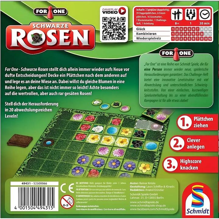 Actual product image Schmidt Spiele For One Black Roses (d) (German, 1 Players)