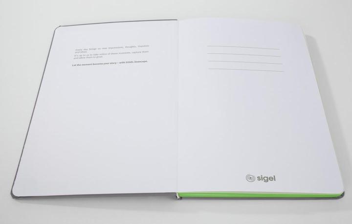 Produktbild Sigel Notizbuch A5 Linescape hellgrau/lime (A5, Liniert, Harter Einband)