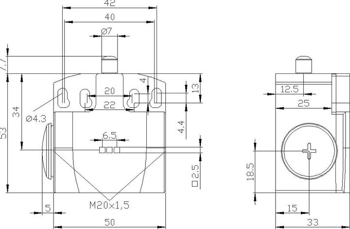 Produktbild Siemens Begrenzungsschalter 50 mm Rundst 1NO/2NC