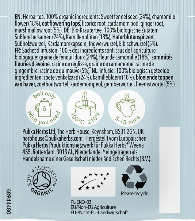 Nährwerte und Zutaten Pukka BIO Relax FS 4x20Bt P (40 g)