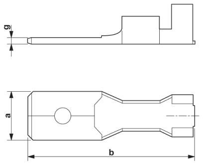Produktbild Phoenix Contact Flachstecker Steckbreite: 6.3 mm Steckdicke: 0.8 mm 180 ° Unisoliert Metall 3240162 100 St.