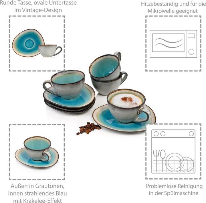 Actual product image Sänger Geschirr Capri coffee cup set with saucers (300 ml, 8 x)