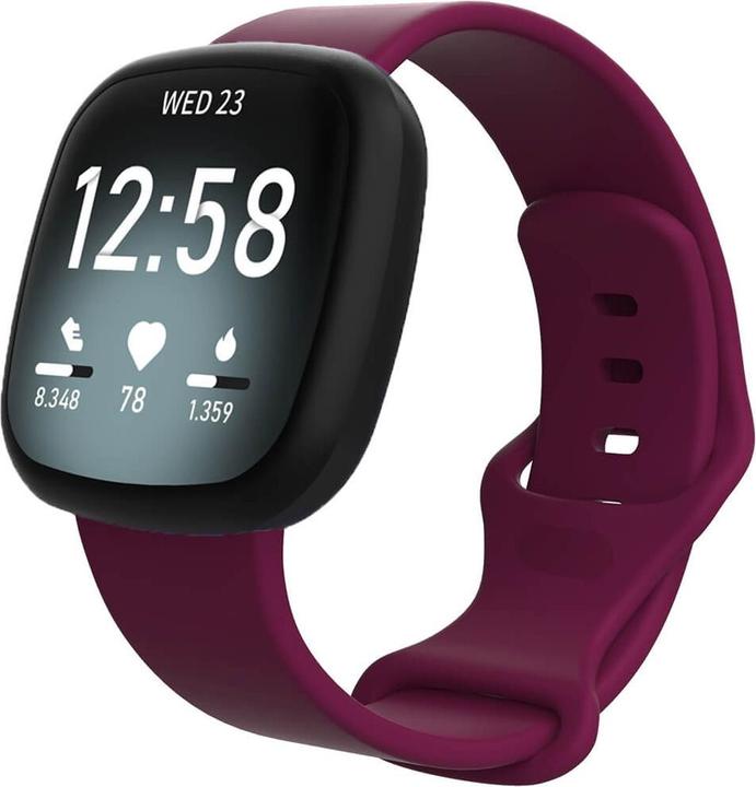Cover-Discount Fitbit Versa 4 / Sense 2 - Silicone Replacement Wristband Wine Red (Silicone, Versa 3, Sense)