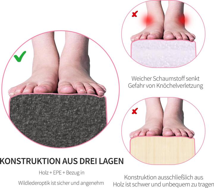 Produktbild Homcom Schwebebalken Kiefernholz, Polyester Rosa
