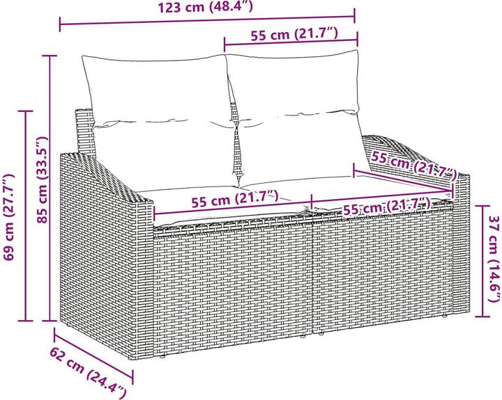 Produktbild vidaXL Gartensofa