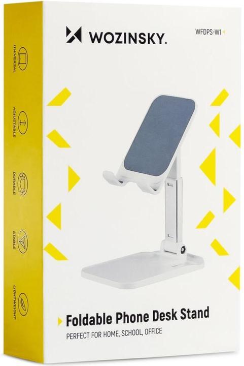 Actual product image Wozinsky Desk Phone Stand Tablet Stand Foldable White (WFDPS-W1)