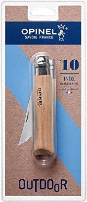 Actual product image Opinel Pocket Knife No. 10 Stainless Steel Blade with Wooden Handle (10 cm)