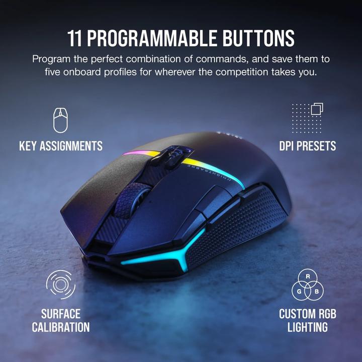 Actual product image Corsair Nightsabre (Cable, Wireless)