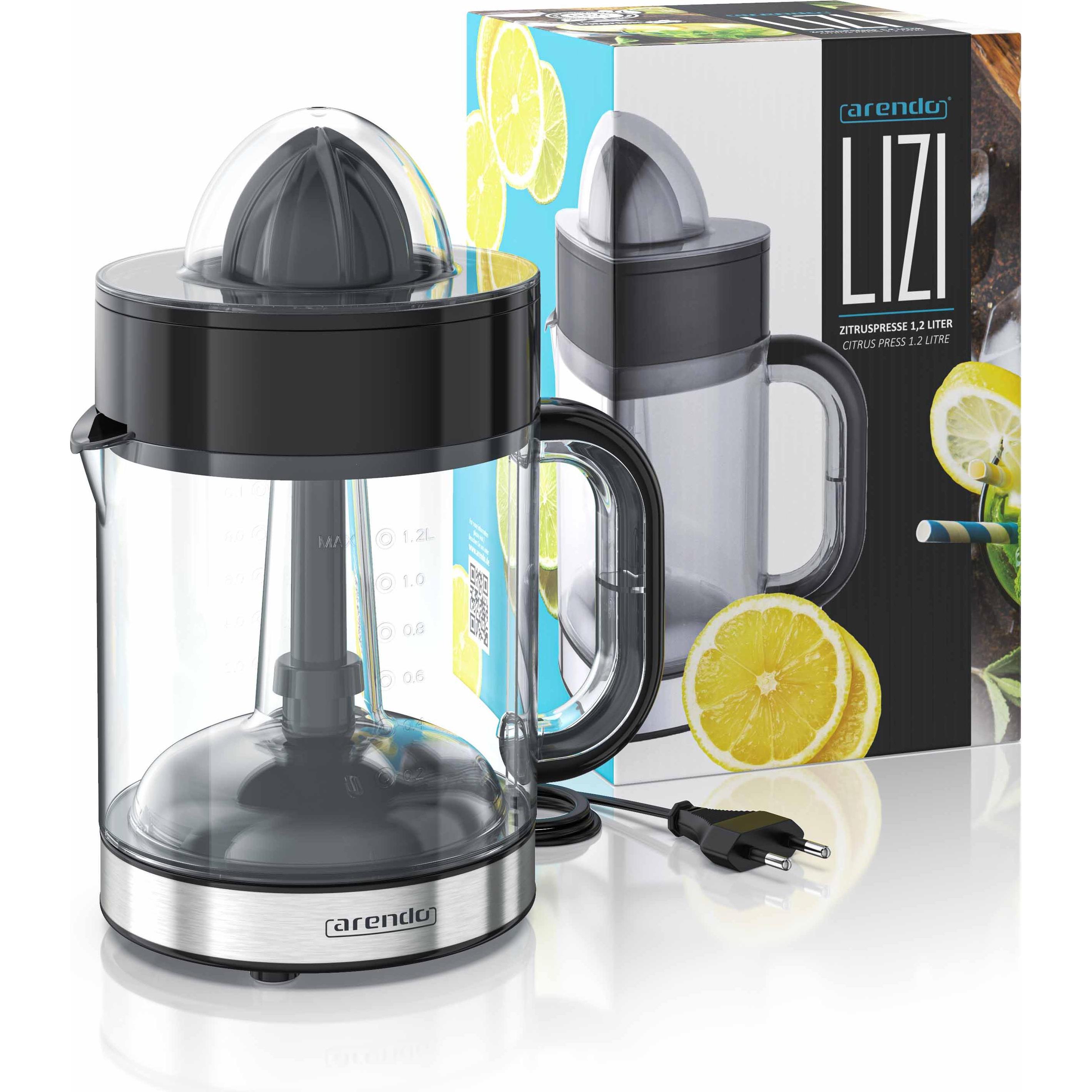 Thumbnail - Arendo Zitronenpresse Orangenpresse Limettenpresse Entsafter, Entsafter, Schwarz