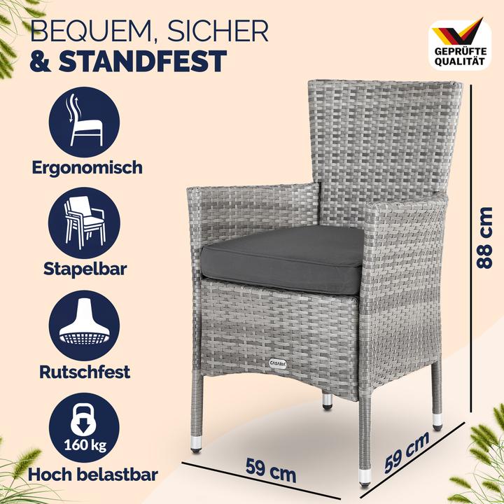 Produktbild Casaria Polyrattan Gartenstühle
