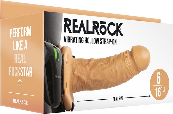 Image du produit RealRock Vibrating Hollow Strap-on No Balls - 6" / 15,5 cm