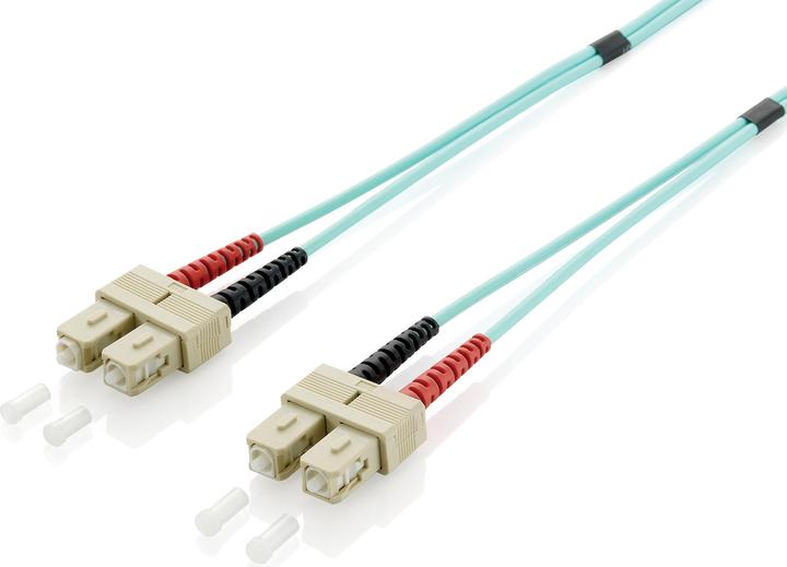 Actual product image equip Fiber optic patch cable SC->SC multimode duplex OM3 turq (30 m)
