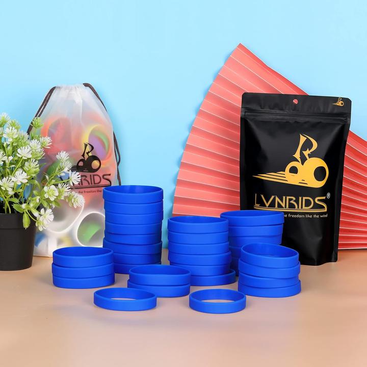 Immagine prodotto Lvnrids 100 Stück elastische Silikon Armbänder (16 cm)