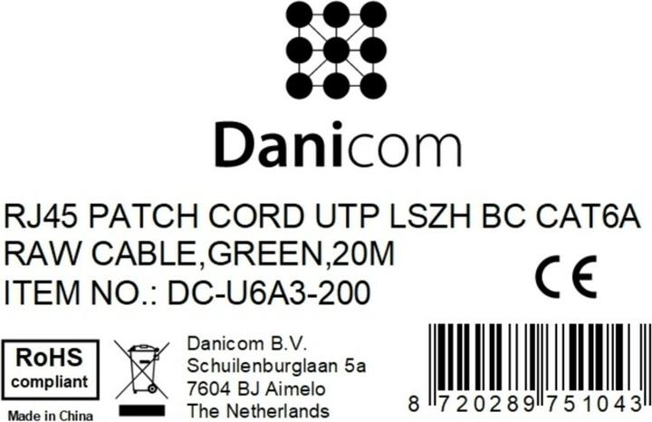 Produktbild Dsit CAT6a Netzwerkkabel 100% Kupfer (U/UTP, CAT6a, 20 m)