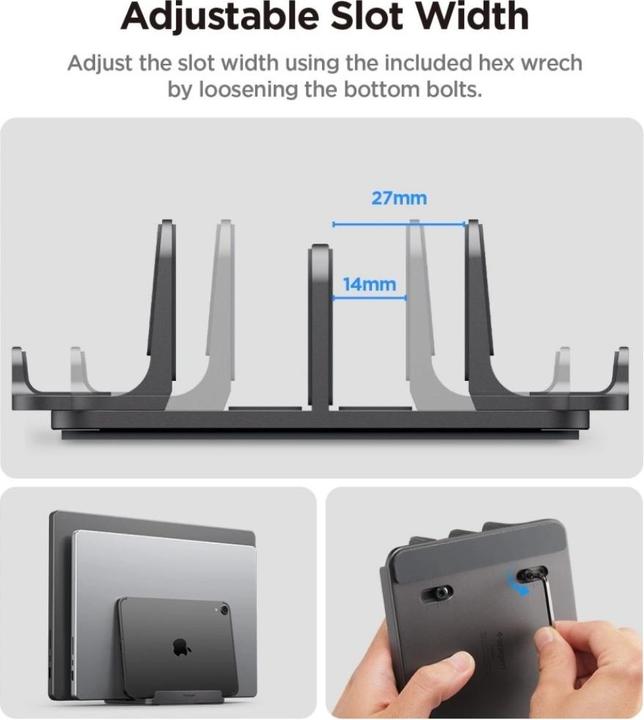 Produktbild Spigen Ld208s4 Vertikaler Laptopständer Space Gray