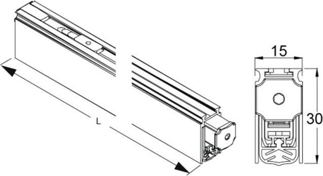Actual product image Maco Floor door seal sound insulation 54dB 15x30 mm