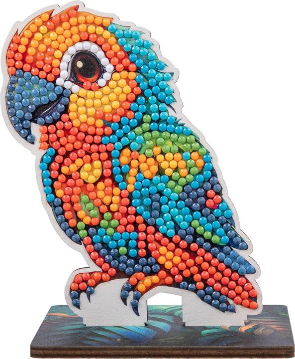 Craft Buddy Jungle Papagei, Crystal Art Buddy, ca. 11x8cm
