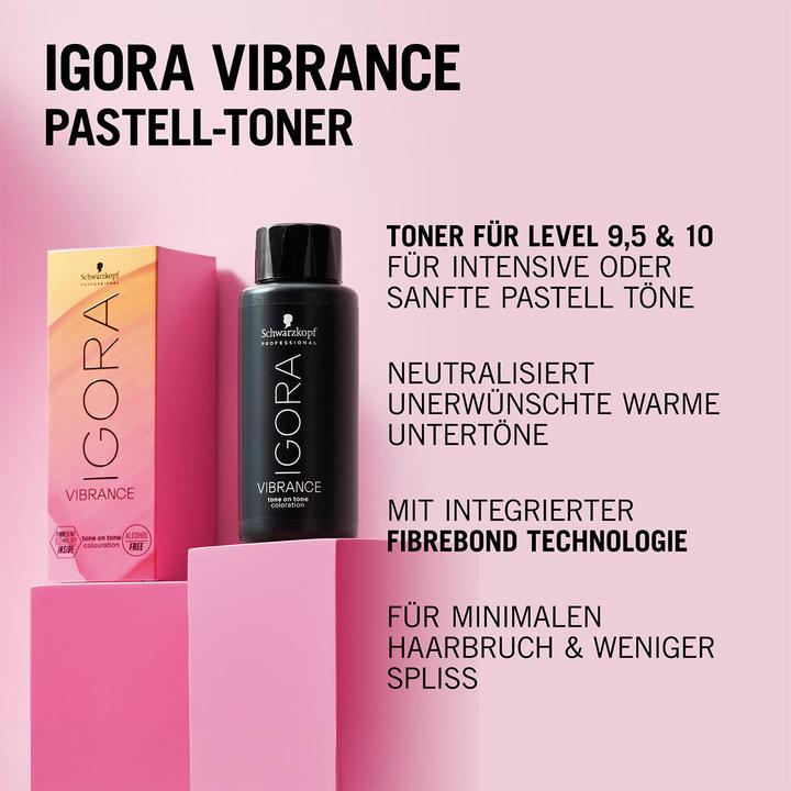 Produktbild Schwarzkopf Professional IGORA VIBRANCE Tone On Tone Coloration (10-91 Violett Cendré Soft Toner)