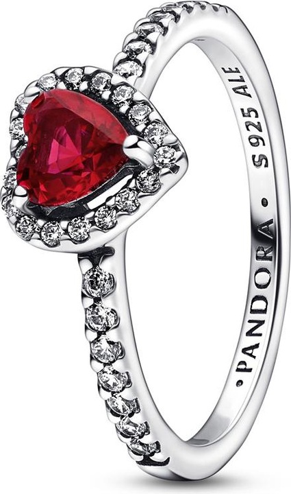 Actual product image Pandora Pronounced Red Heart Ring (60, 925 Silver)