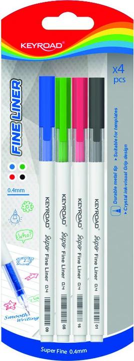 Immagine prodotto Keyroad Fineliner, 0,4 mm, 4 pezzi, blister (4 x)