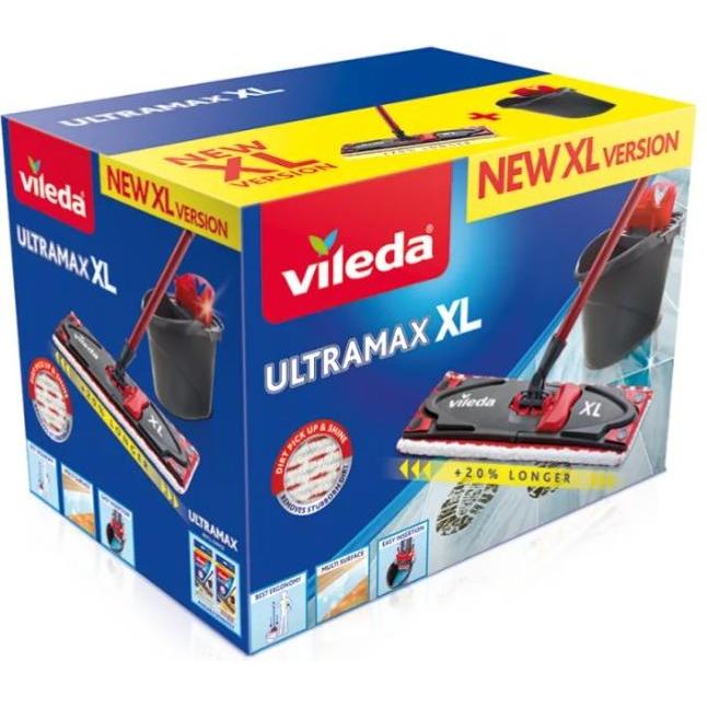 Vileda Ultramax XL, Reinigungsutensil, Schwarz, Rot