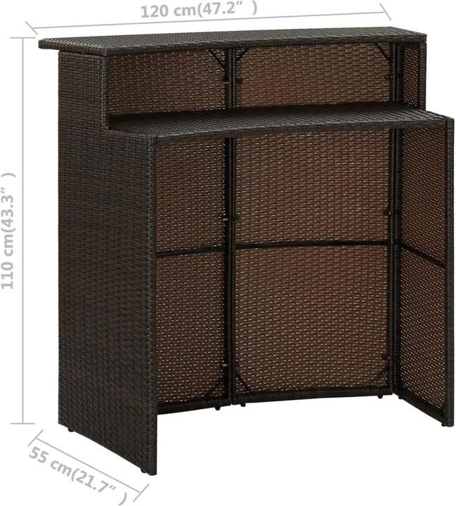 Actual product image vidaXL Bartisch (120 x 55 x 110 cm)