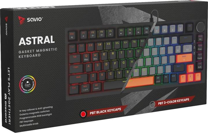 Actual product image Savio ASTRAL BLACK JADE Tastatur Gaming USB QWERTY US International Schwarz (US, Cable)