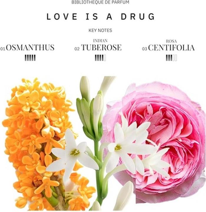Produktbild Bibliotheque De Parfum Love Is A Drug Eau De Parfum Long Lasting Fragrance for Women (Eau de Parfum, 100 ml)