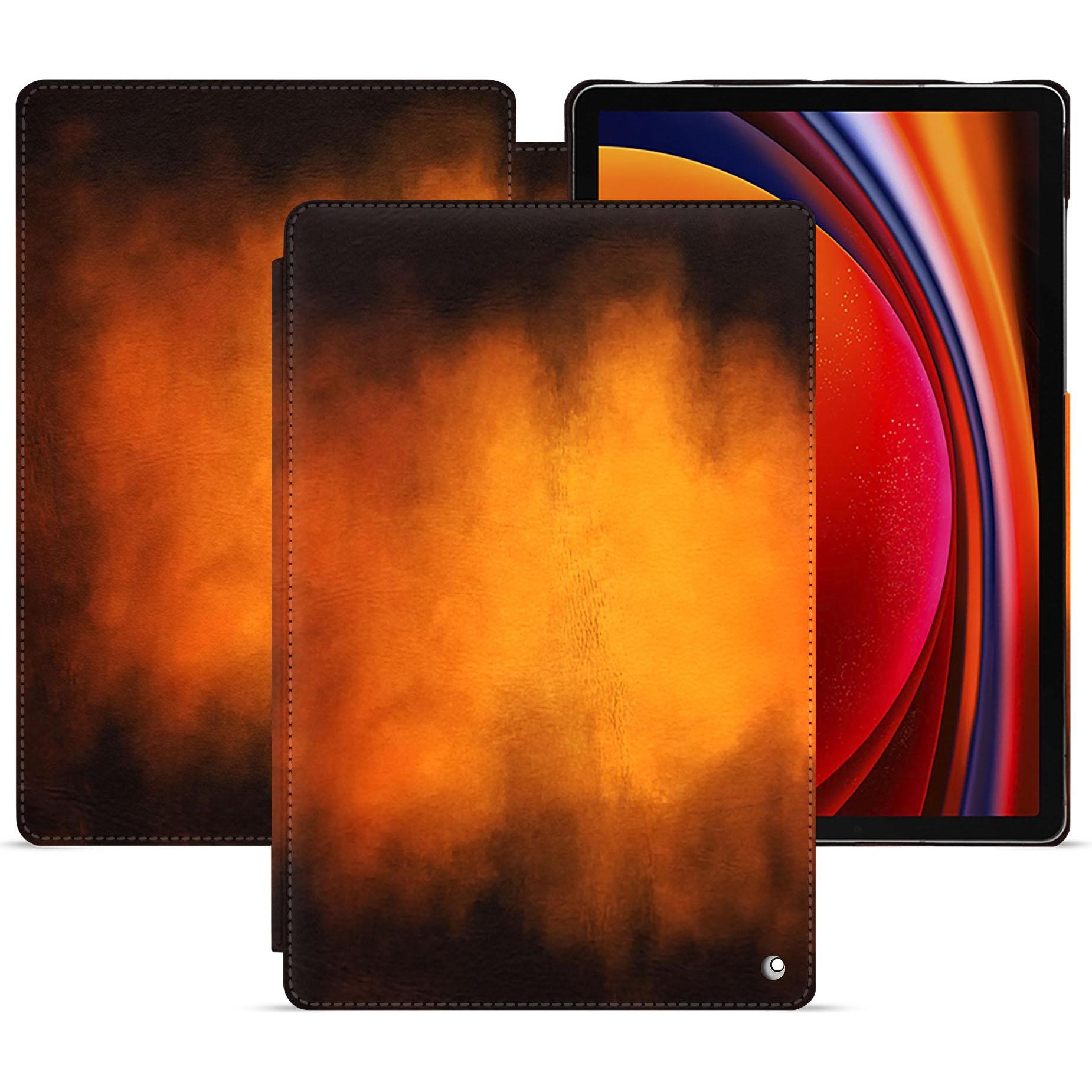 Noreve Lederschutzhülle horizontal (Galaxy Tab S9), Tablet Hülle, Violett